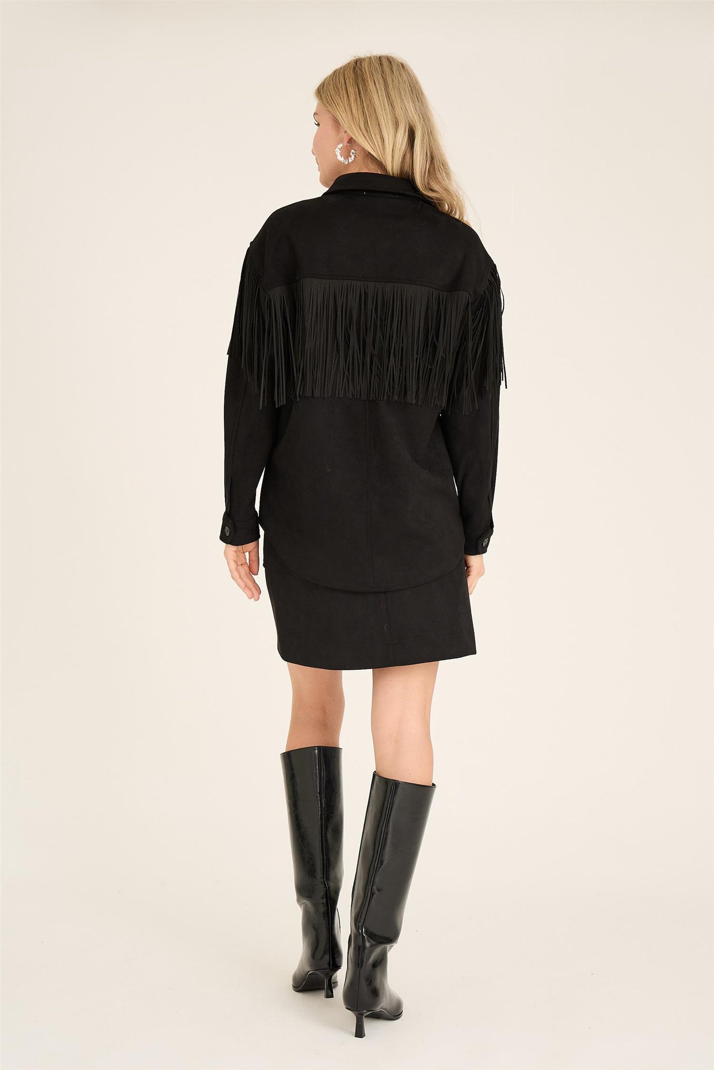 Suede fringe shirt