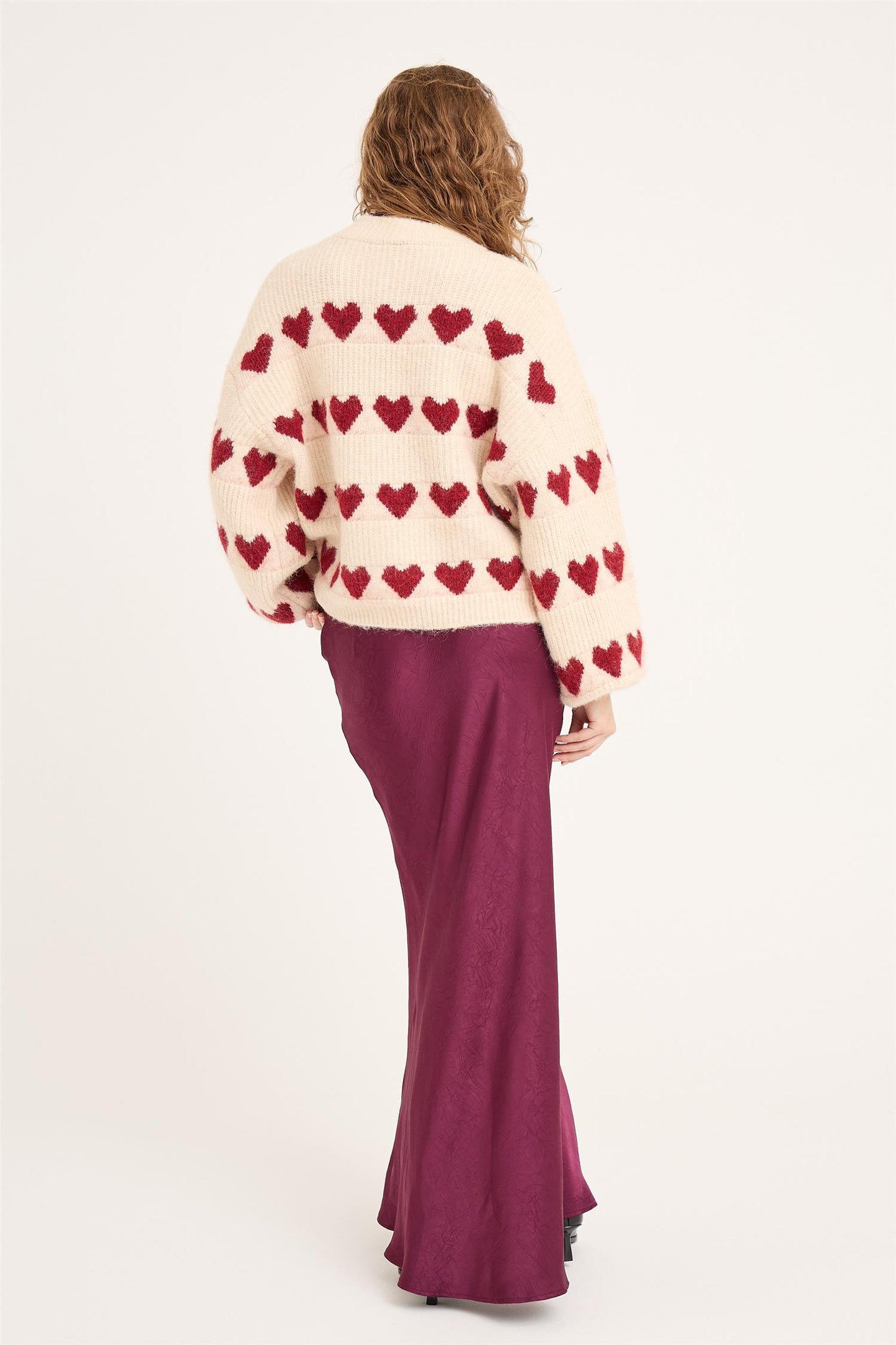 Heart knit pullover