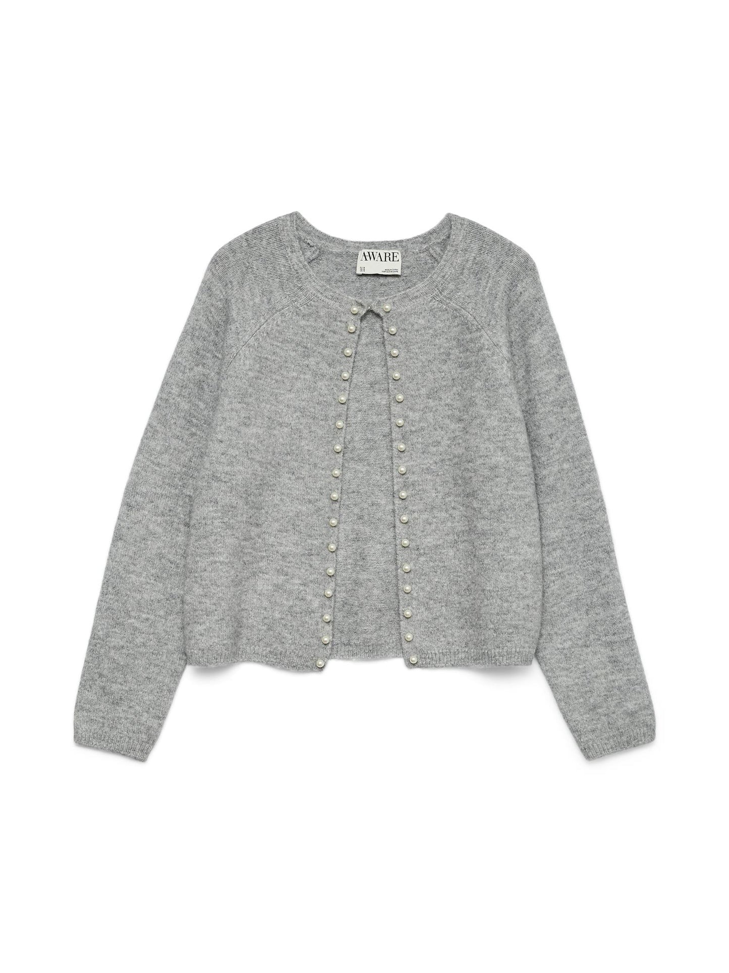 Magalene o-neck pearl knit cardigan