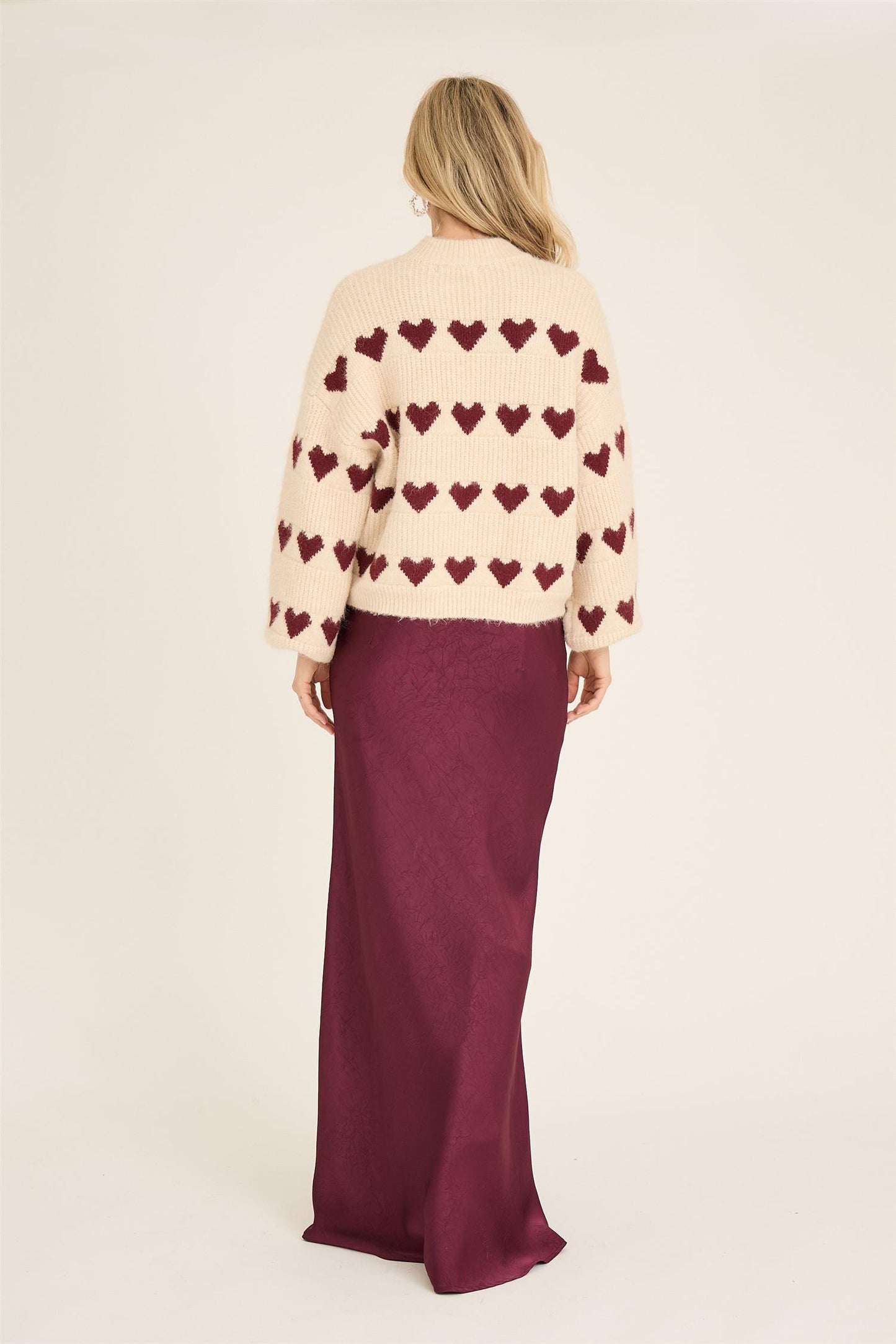 Heart knit pullover