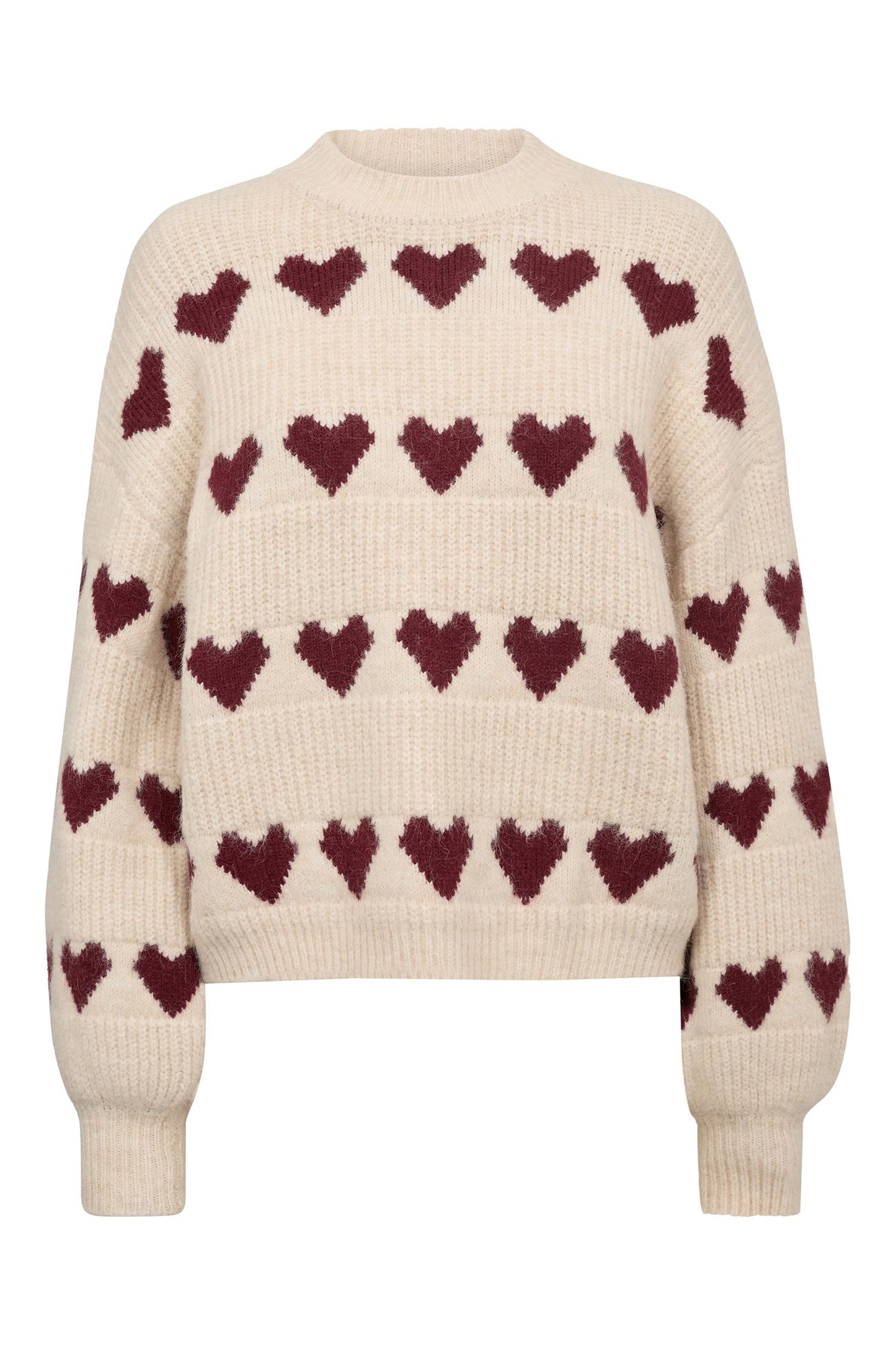 Heart knit pullover