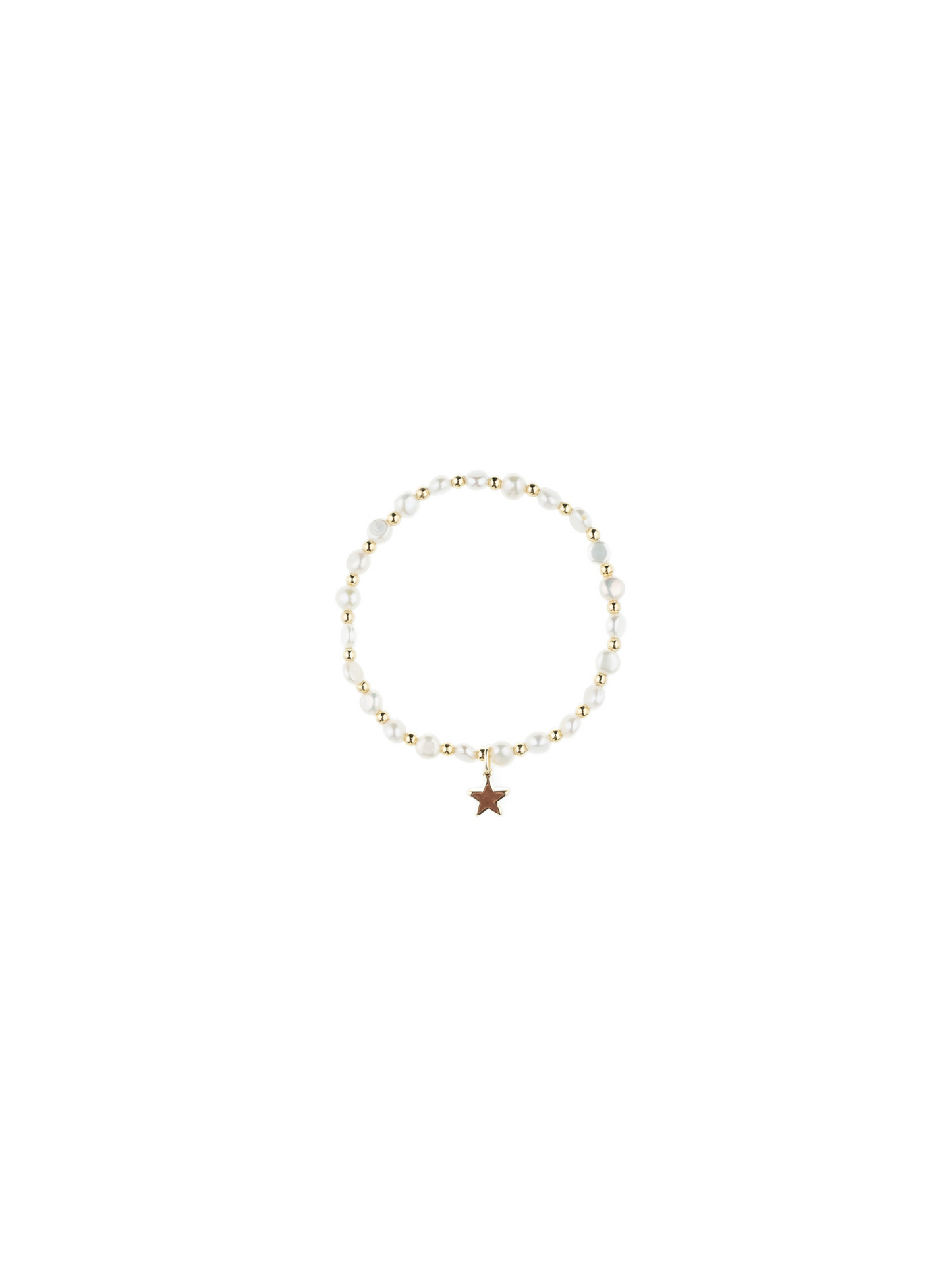 Fresh Water Pearl Bracelet 4 mm W/Gold Beads