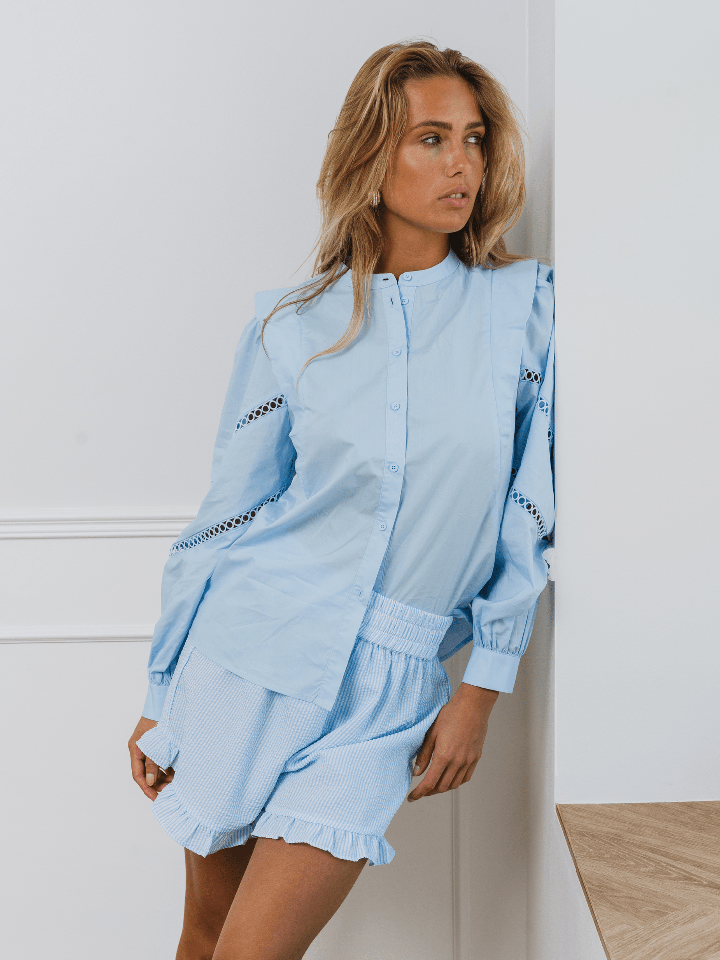 Sonja shorts - Blue/ white - novalieshop