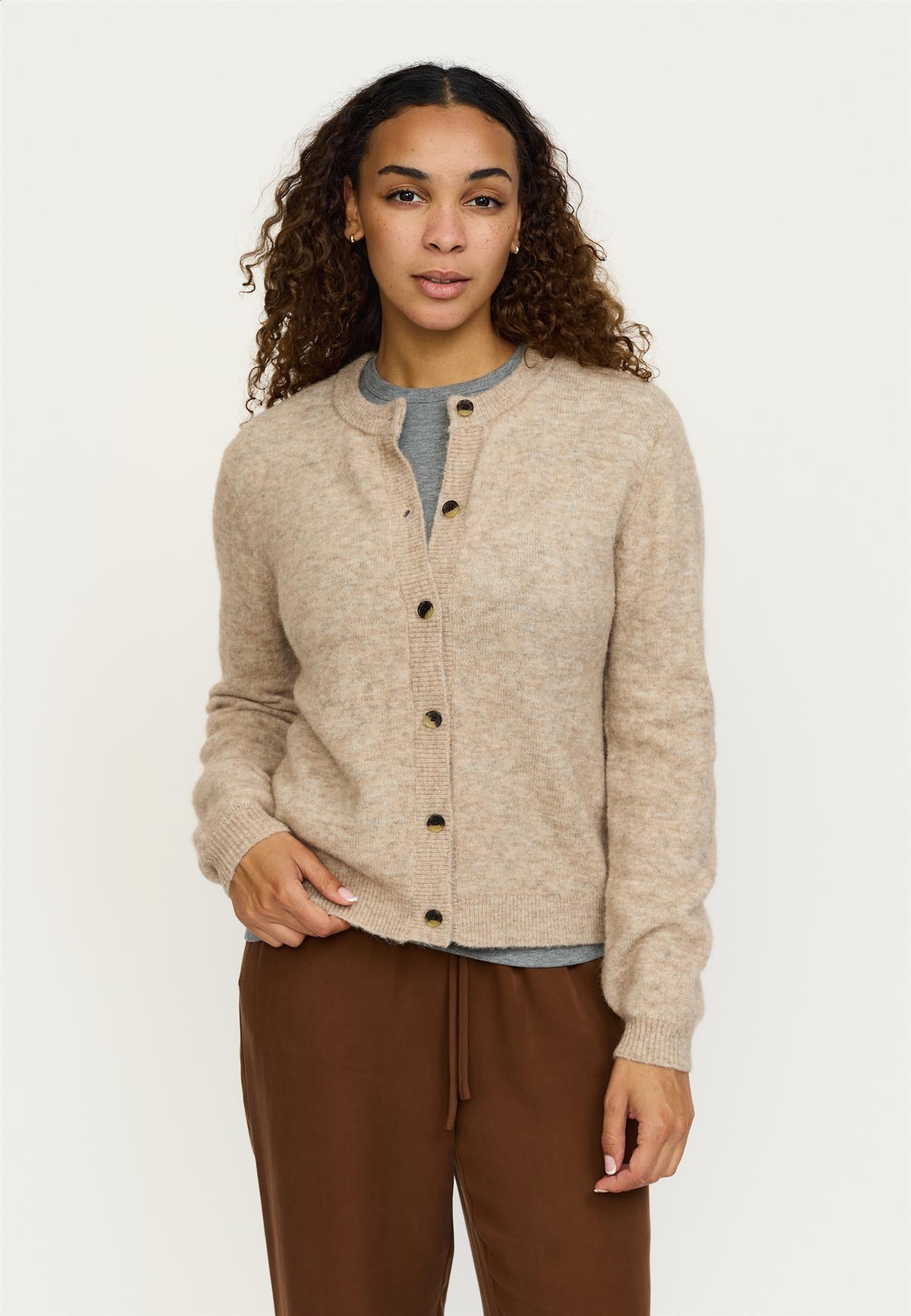 Allison O-neck knit cardigan
