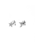 Star & Moon Studs W/Crystals