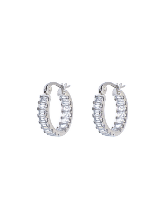 Baguette crystal hoop