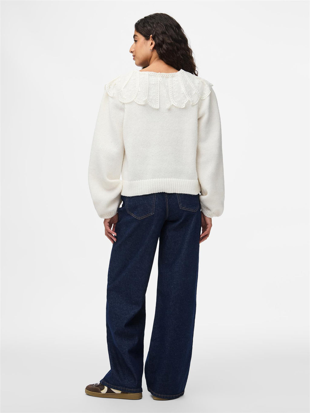 Abby lace collar knit cardigan