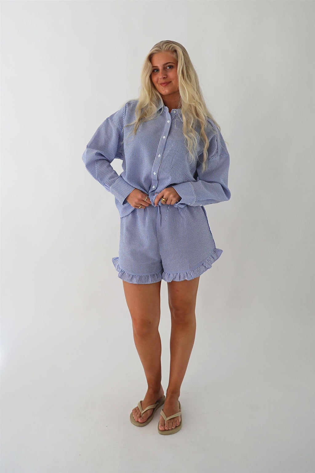 Sonja shirt - Navy/ white