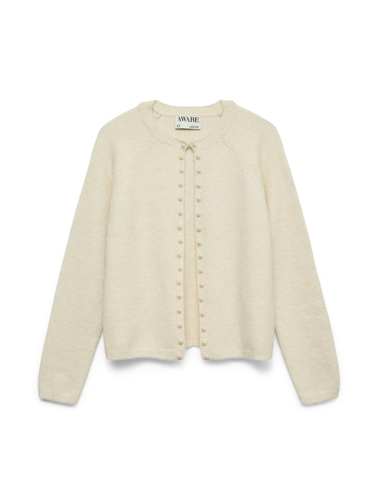 Magalene o-neck pearl knit cardigan