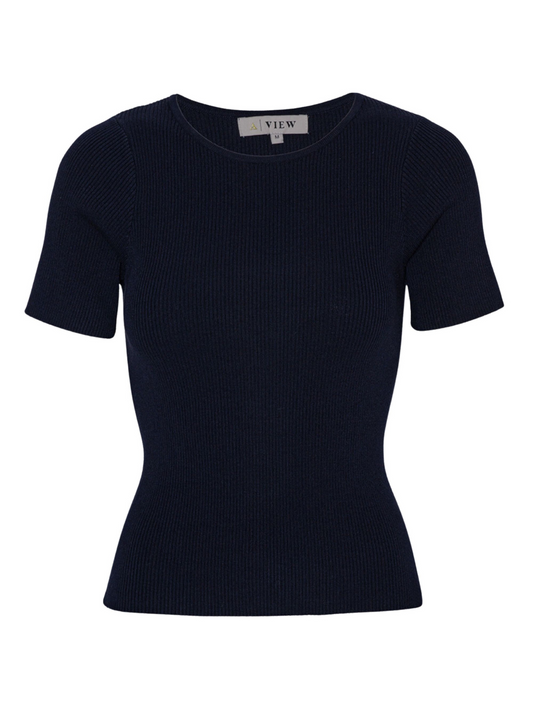 Rib knit short sleeve