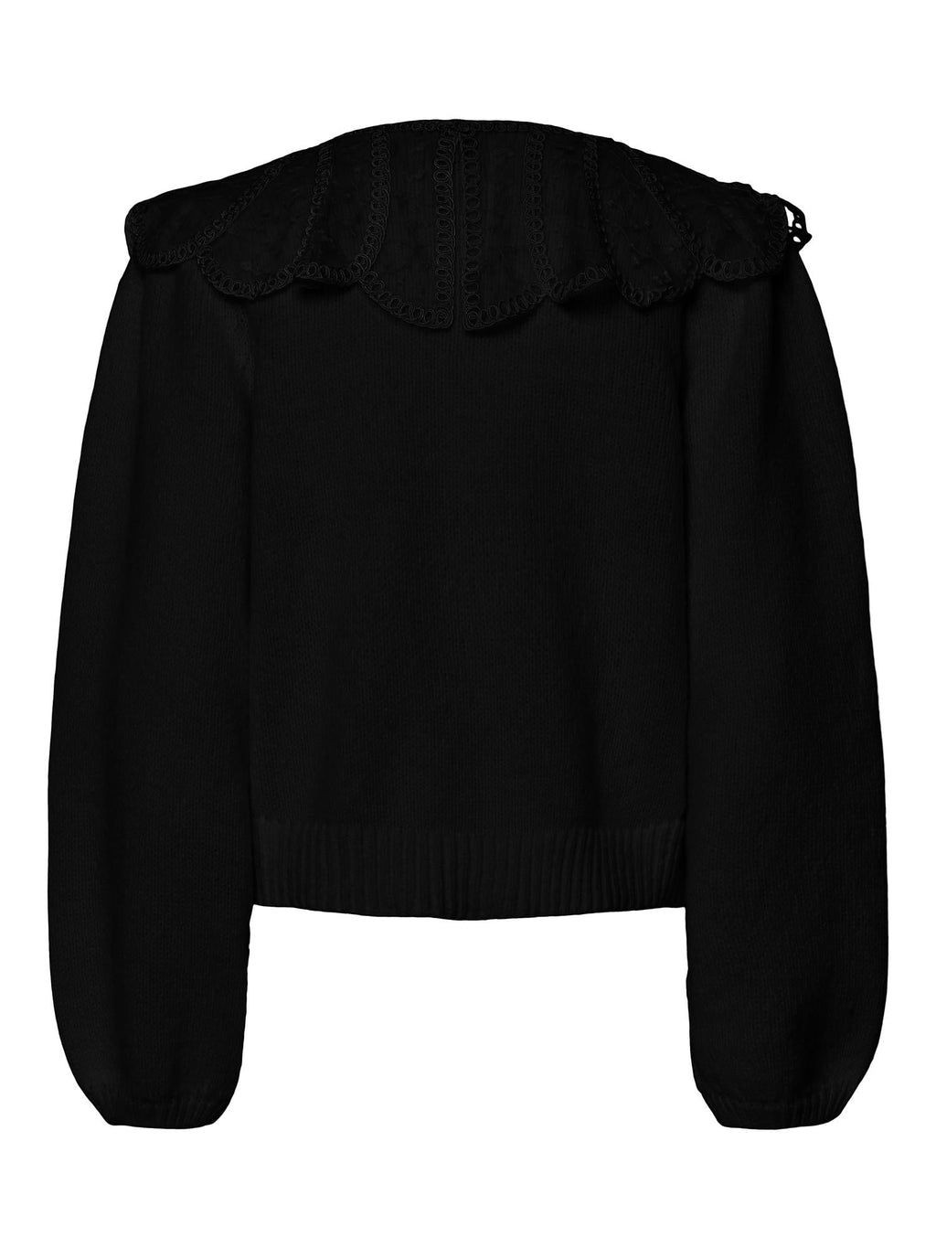 Abby lace collar knit cardigan - novalieshop