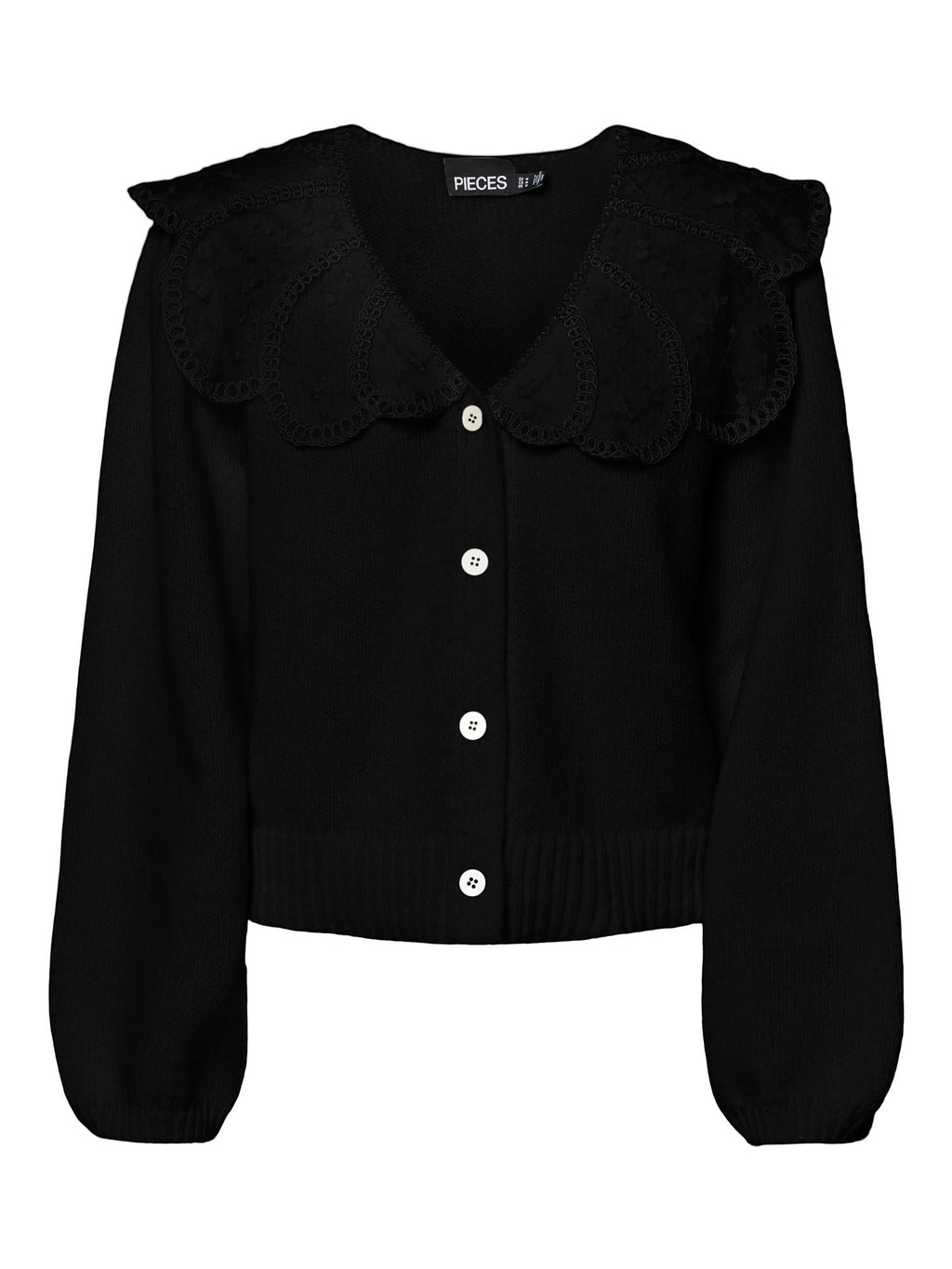 Abby lace collar knit cardigan - novalieshop