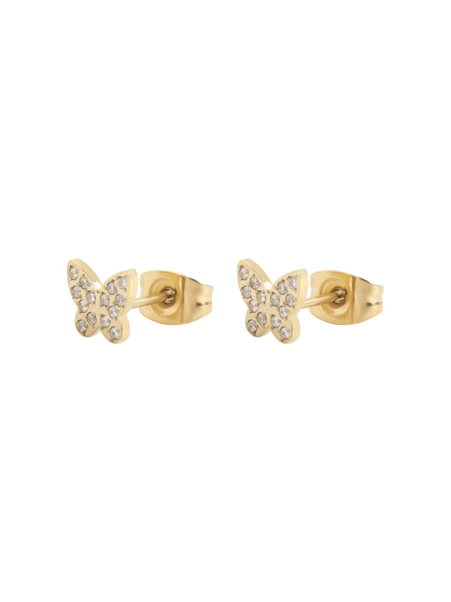 Butterfly Stud W/Crystals - novalieshop