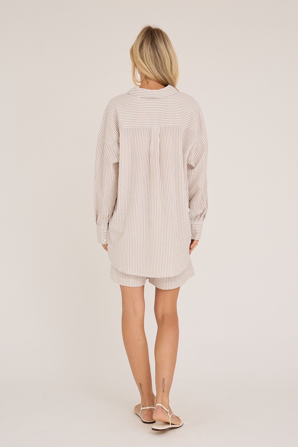 Sonja new shirt - Sand/ White - novalieshop