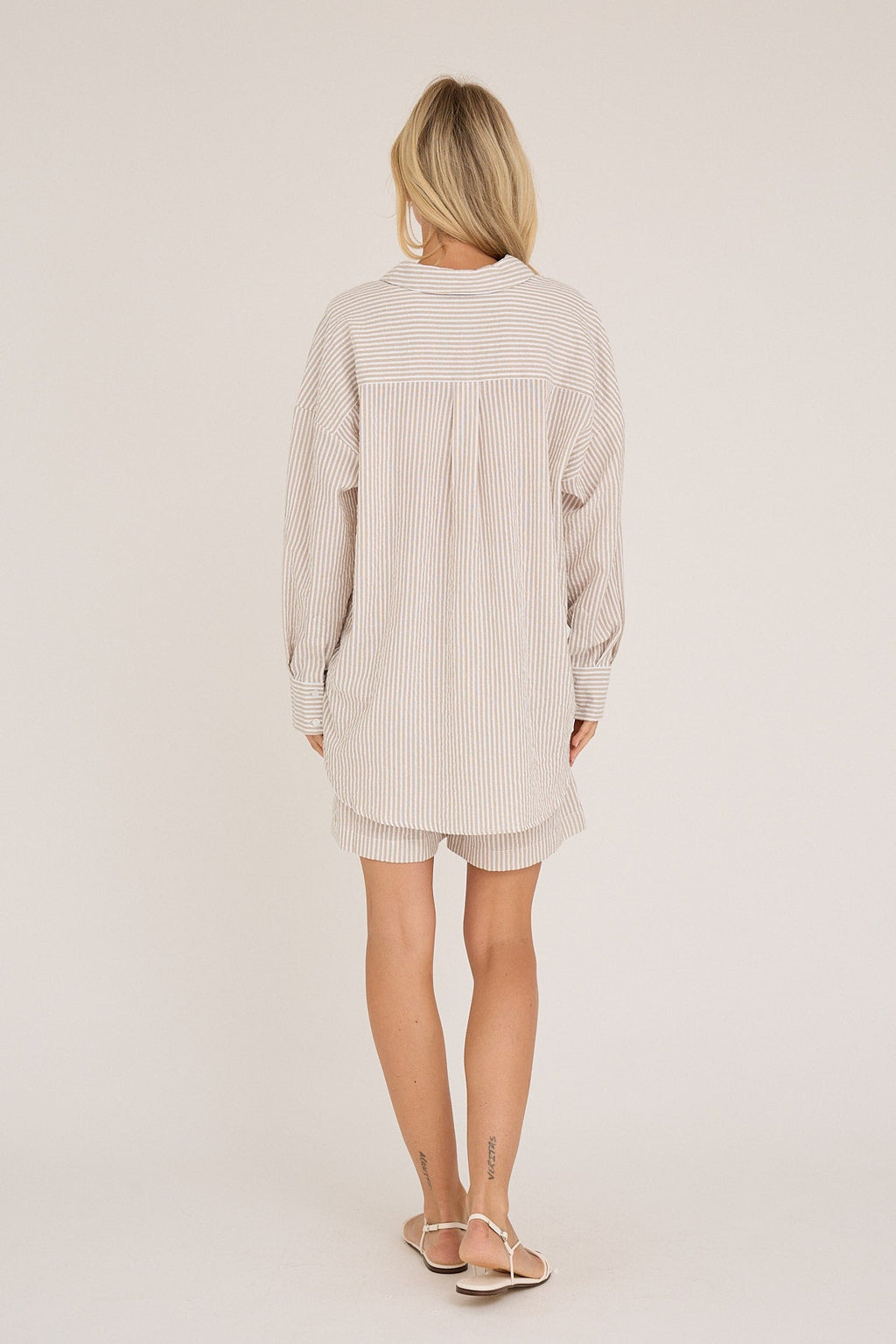 Sonja new shorts - Sand/ Whirte - novalieshop