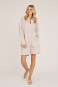 Sonja new shorts - Sand/ Whirte - novalieshop