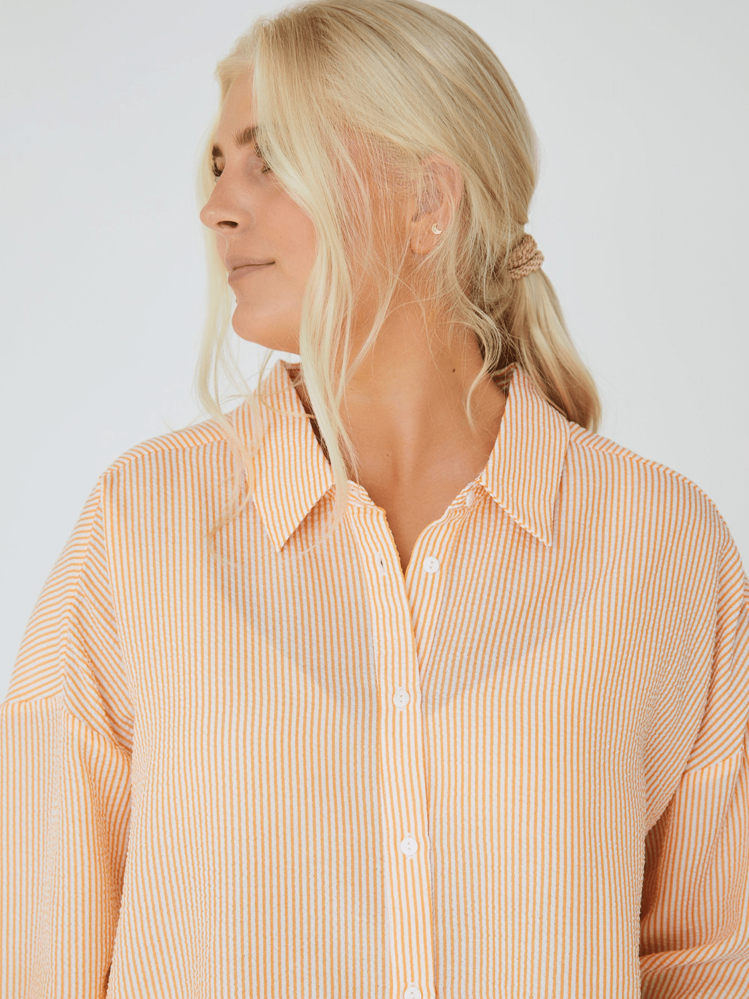 Sonja shirt - Orange/ white - novalieshop