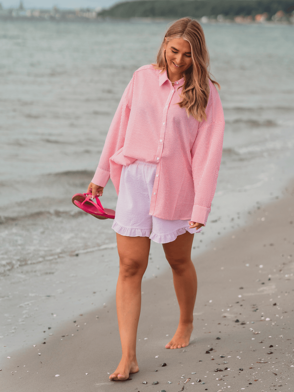 Sonja shorts - Pink/ white - novalieshop