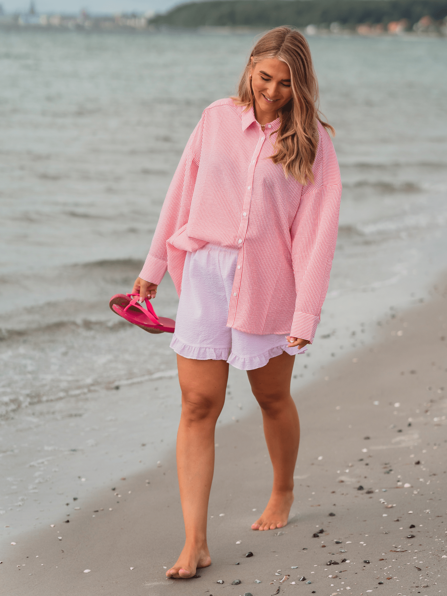 Sonja shorts - Pink/ white - novalieshop