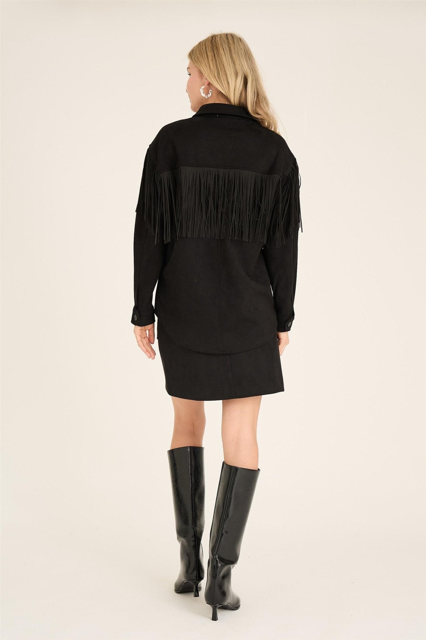 Suede fringe shirt - novalieshop