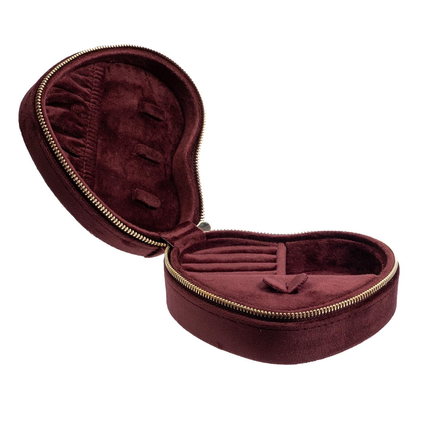 Velvet heart jewellery box - novalieshop