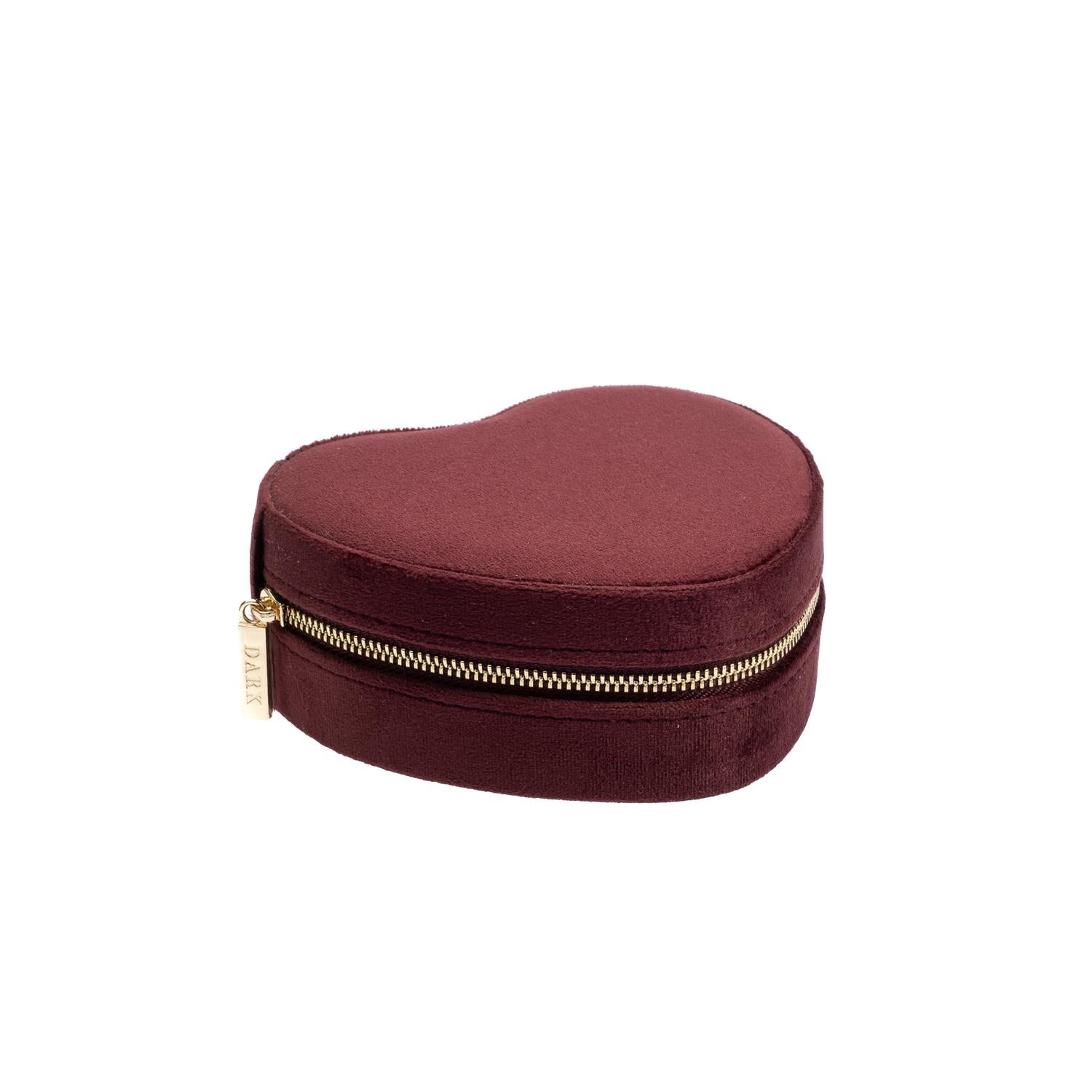 Velvet heart jewellery box - novalieshop